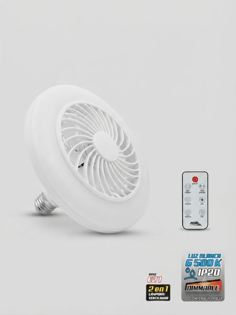 Ventilador de techo con luz LED y control remoto