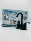 Mezcladora de 4" para lavabo negro Maxflu