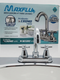 Mezcladora de 4" para lavabo cromo Maxflu