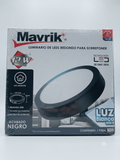Luminario redondo de sobreponer Negro 12W