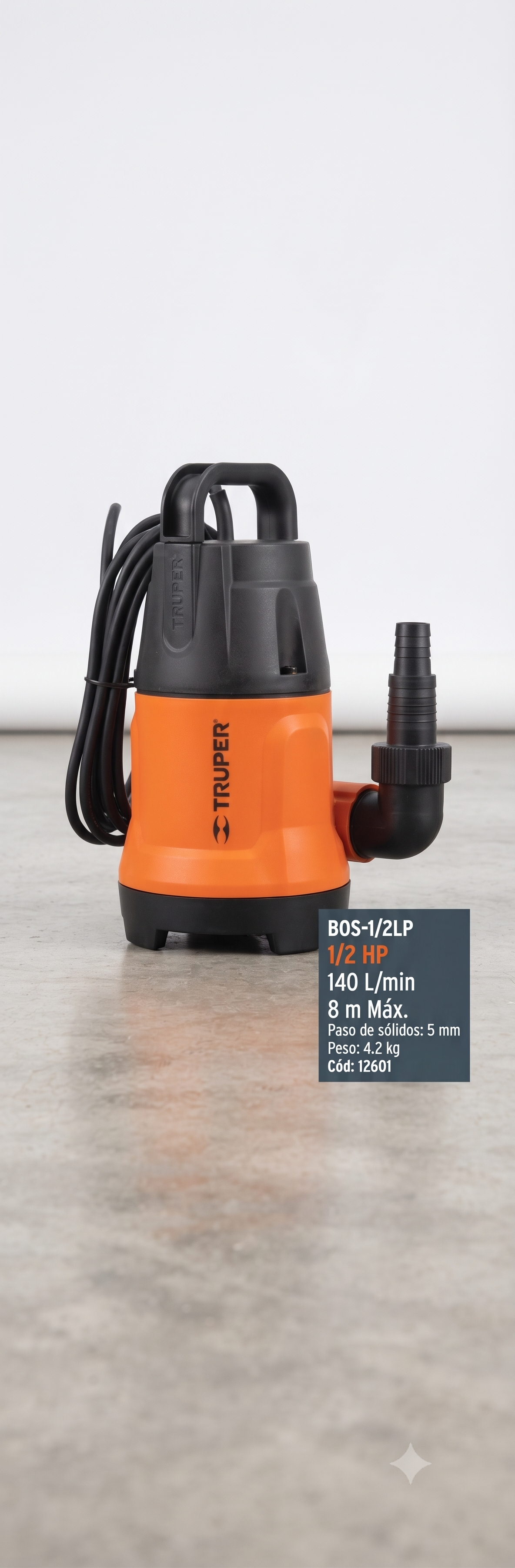 Bomba Sumergible para Agua Sucia - 1/2 HP - Truper